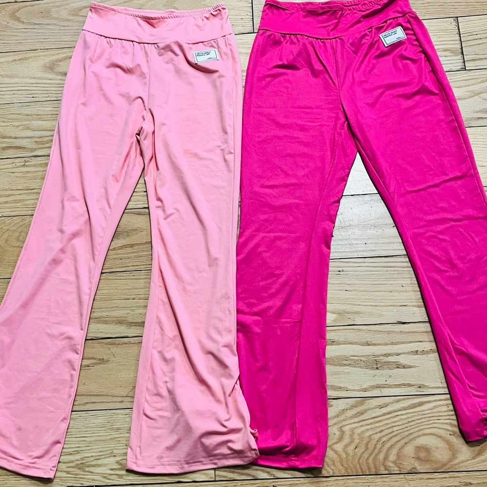 SHEIN Pink and Hot Pink Kids Sweatpants